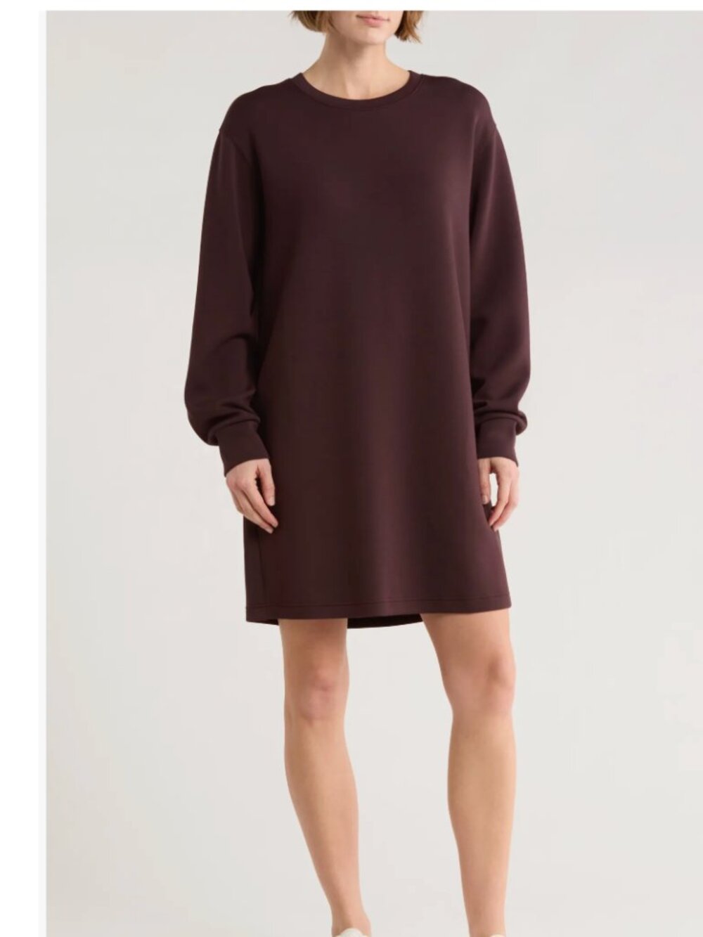 NWT $118 SPANX Long Sleeve Sweater Dress Small, TRUFFLE BROWN Oversize